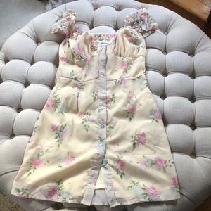 Cream colored mini dress with flowers